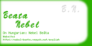 beata nebel business card